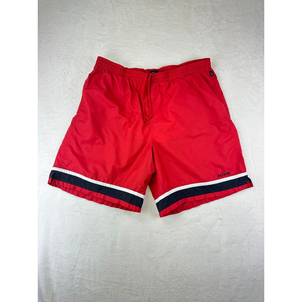 Nike Swim Trunks Mens XXL Red Colorblock Board Shorts Nylon Lined Volley‎ Summer